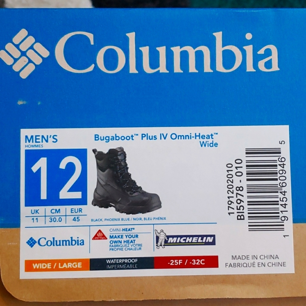 Columbia bugaboot size 12 black ⚫